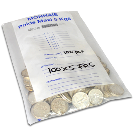 Sachet scellé 100 pièces 5 francs semeuse